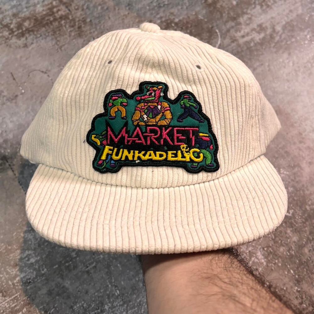 White Corduroy Market Funkadelic Snapback Hat.